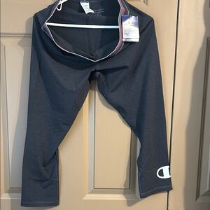 Champion Black Girls' Performance Leggings with Contrast Waist Trim